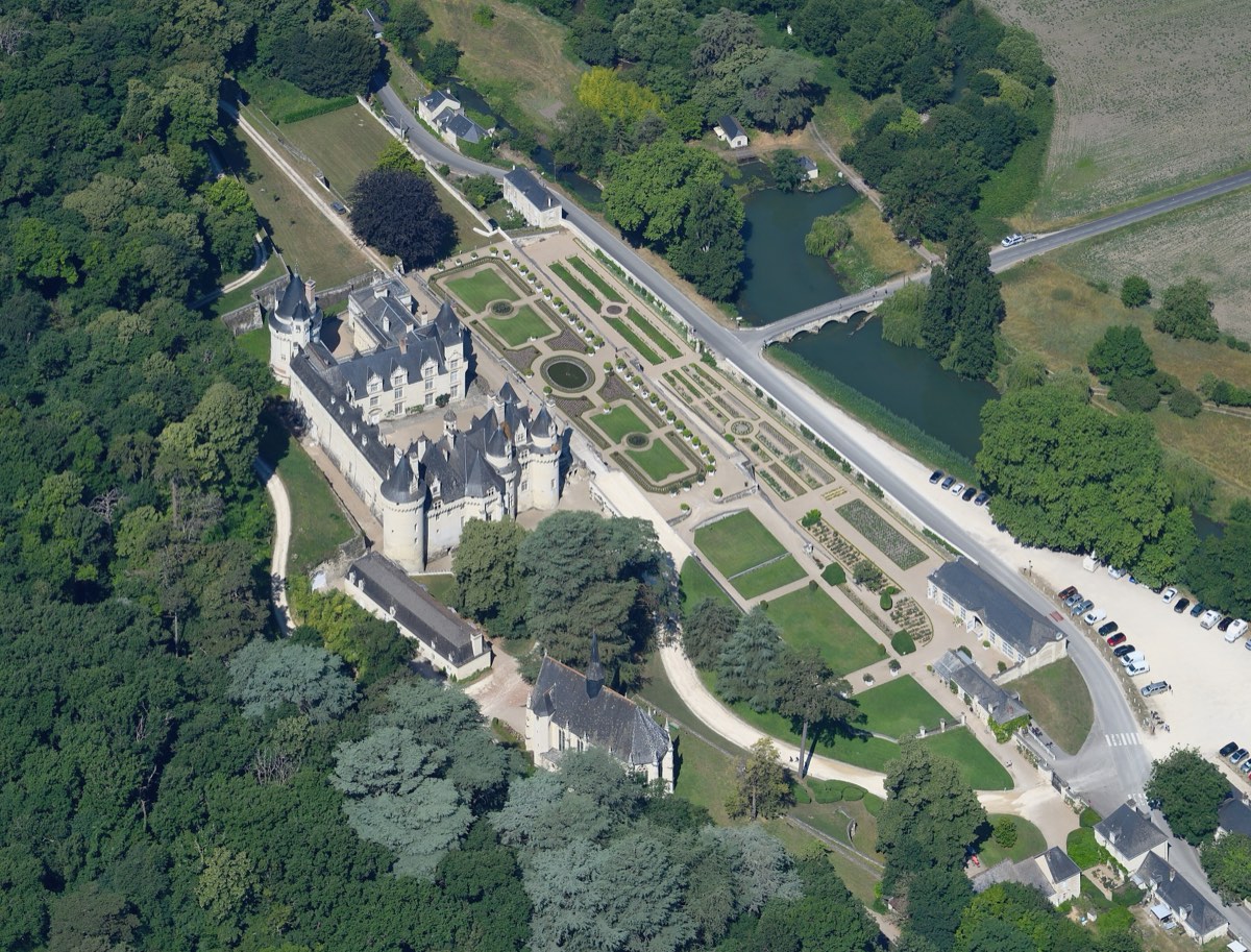 Château d’Ussé and its formal terraces, seen from the east
